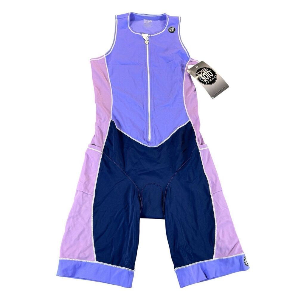 DeSoto Sz L Suit Sport Femme Mobius Forza Compressor Trisuit Purple Rain NWT
